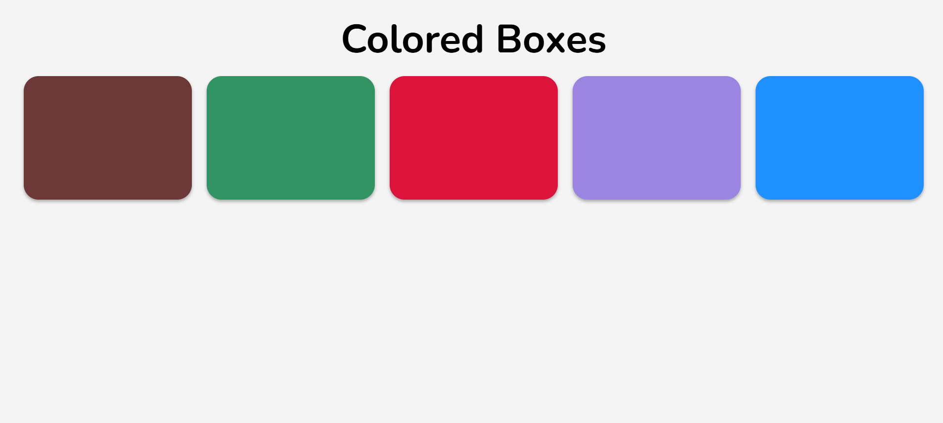 Screenshot of the set of colored boxes page.